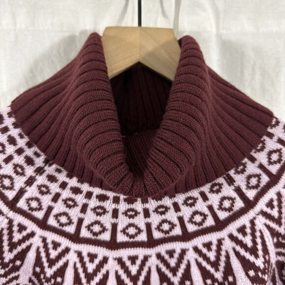 Obermeyer Lily Burgundy Red Merino Wool Blend Turtleneck Sweater Womens Size M - Picture 9 of 13